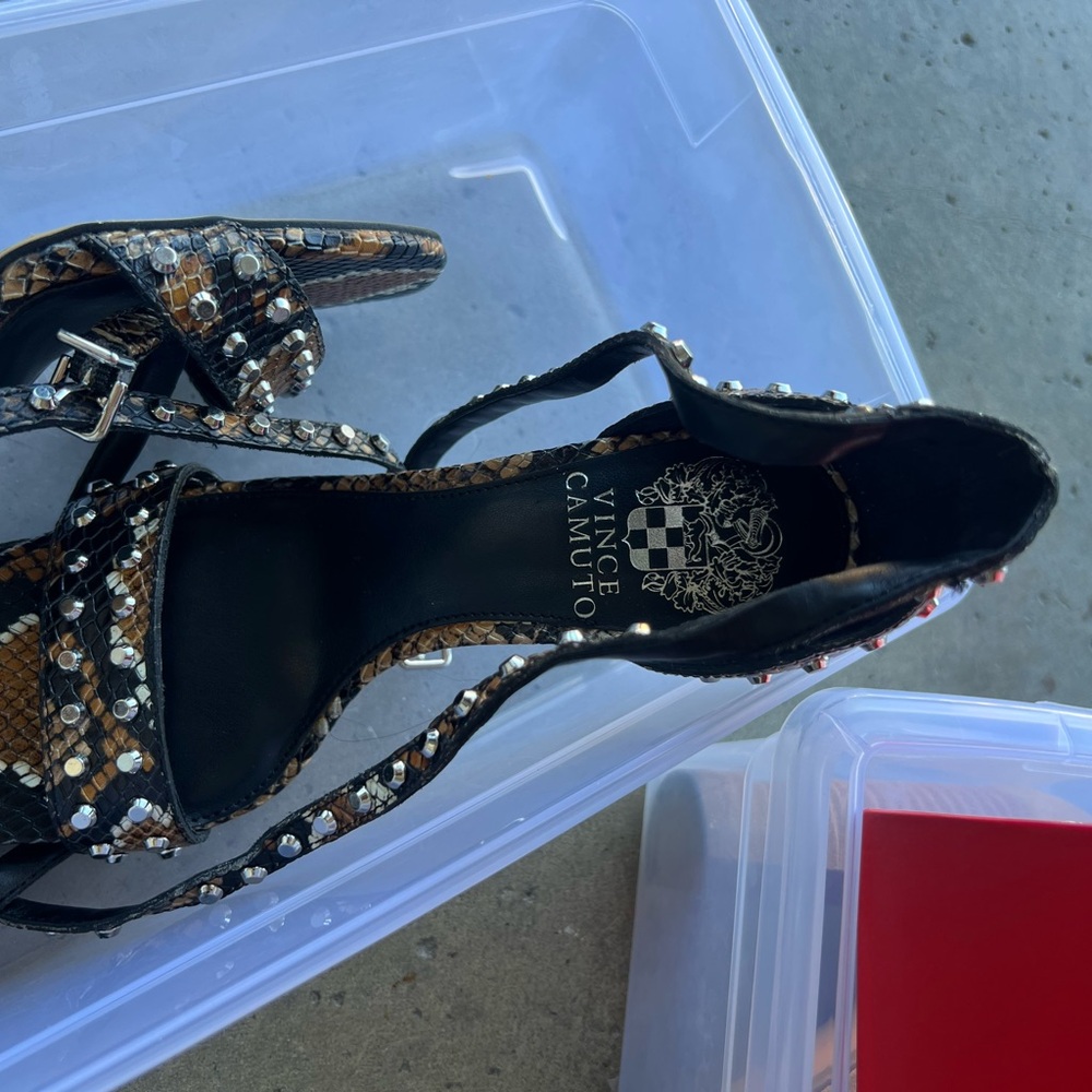 Vince Camuto Women's Snake Print Heels